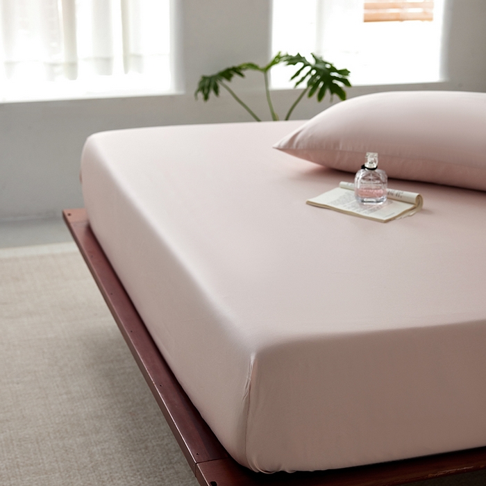 91家纺网 家纺一手货源 找家纺 安莱生活 2024新款100s全棉贡缎单床笠 虾粉