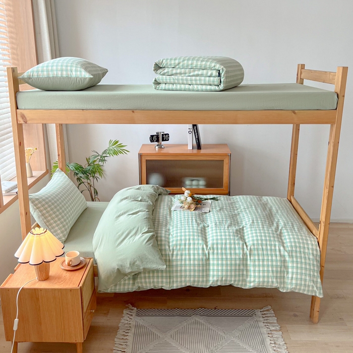 91家纺网 家纺一手货源 找家纺 吉象 2025新款水洗棉学生三件套 春风曲