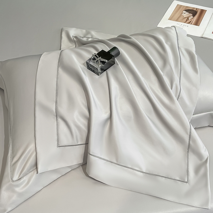 91家纺网 家纺一手货源 找家纺 露梦家纺 2025新款A类水洗原棉刺绣款床笠-星辰系列（提供买家秀） 星辰-薄雾灰