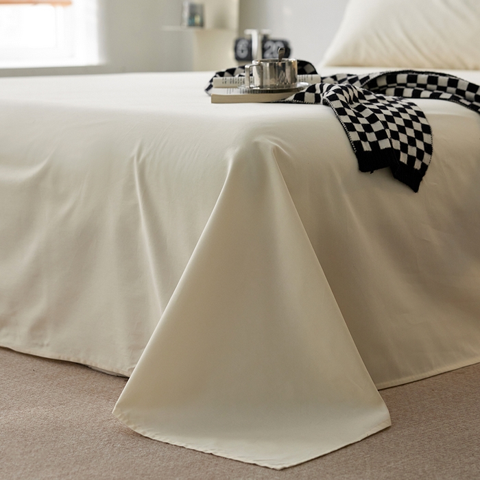 91家纺网 家纺一手货源 找家纺 安莱生活 2024新款100s全棉贡缎单床单 月光白