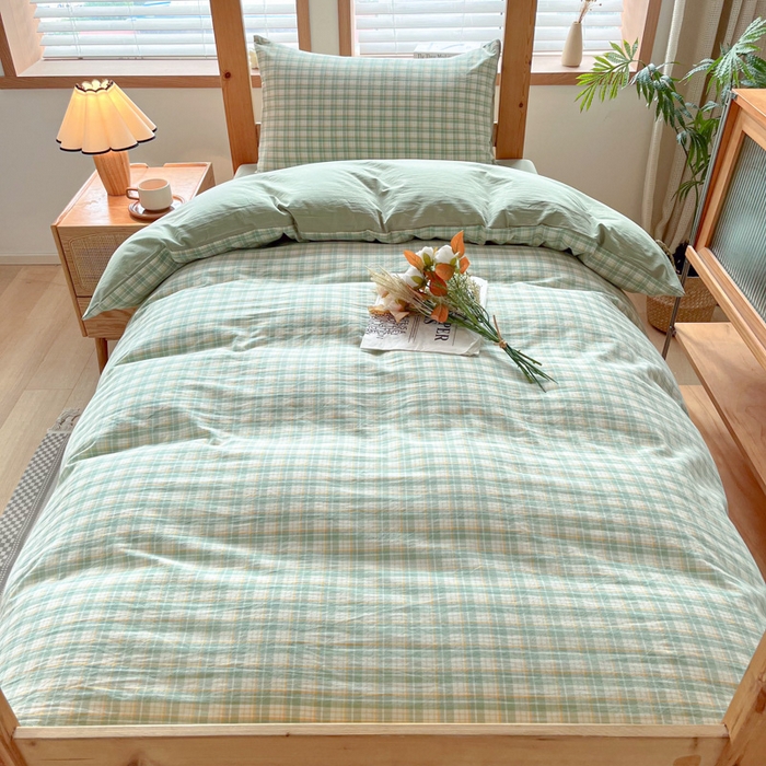 91家纺网 家纺一手货源 找家纺 吉象 2025新款水洗棉学生三件套 春风曲