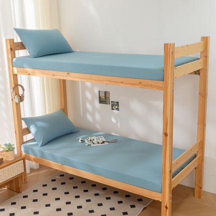 寐眠 2024新款A类全棉水洗棉学生床笠系列 浅蓝