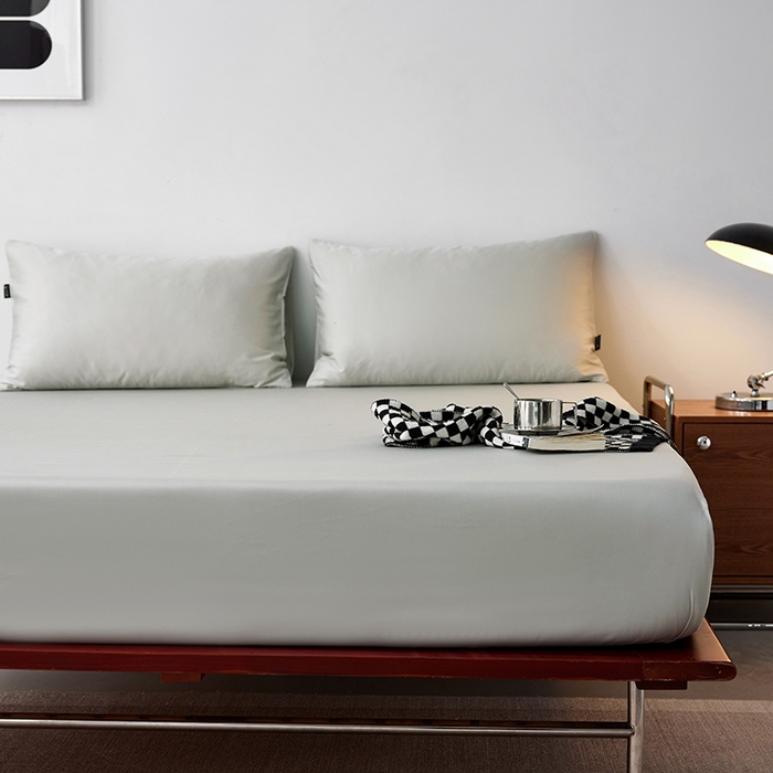 91家纺网 家纺一手货源 找家纺 安莱生活 2024新款100s全棉贡缎单床笠 高级灰