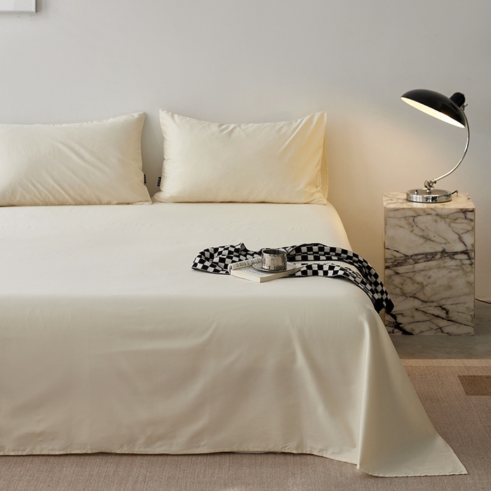 91家纺网 家纺一手货源 找家纺 安莱生活 2024新款100s全棉贡缎单床单 月光白