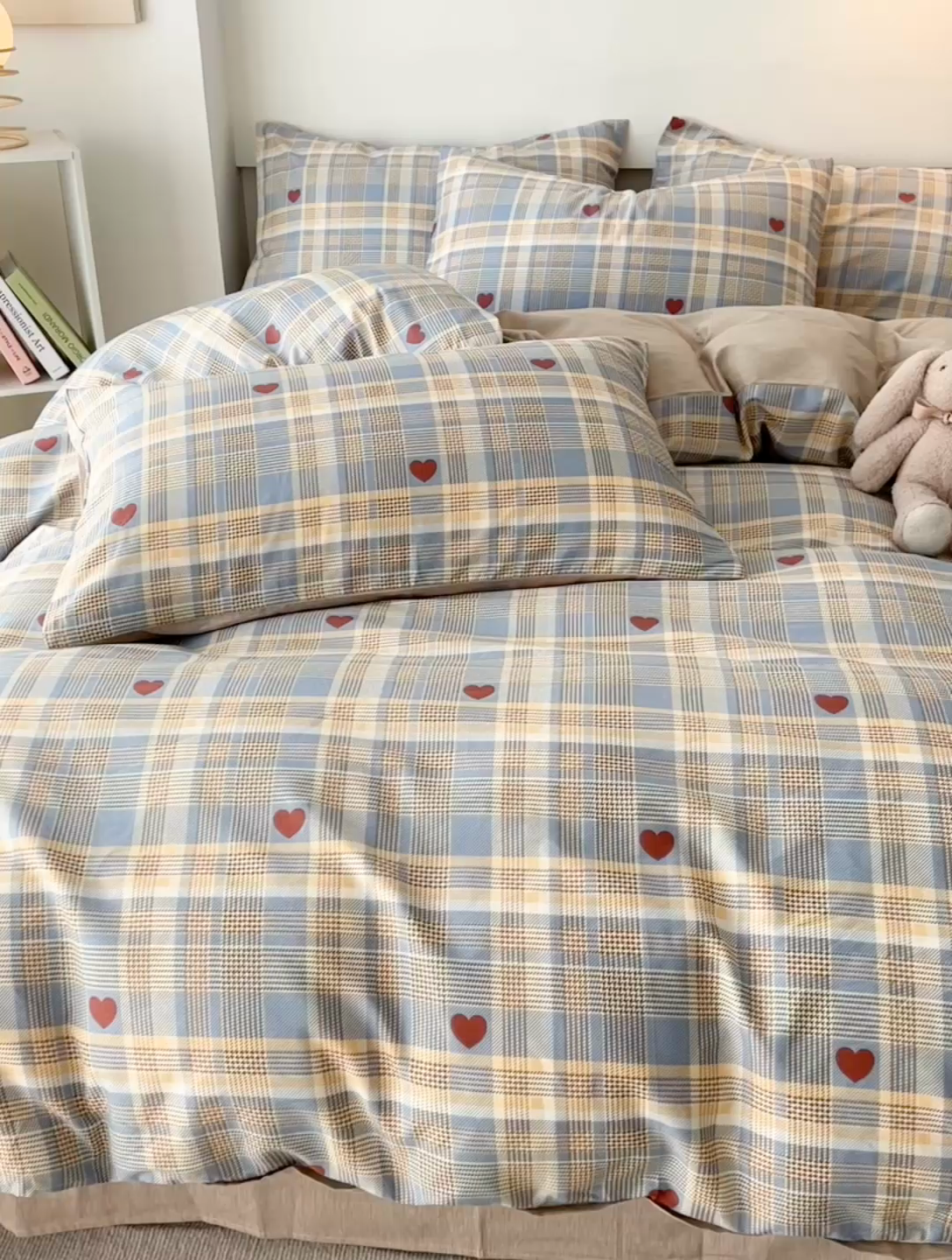 91家纺网 家纺一手货源 找家纺 西引力 2024新款全棉印花四件套 律动蓝