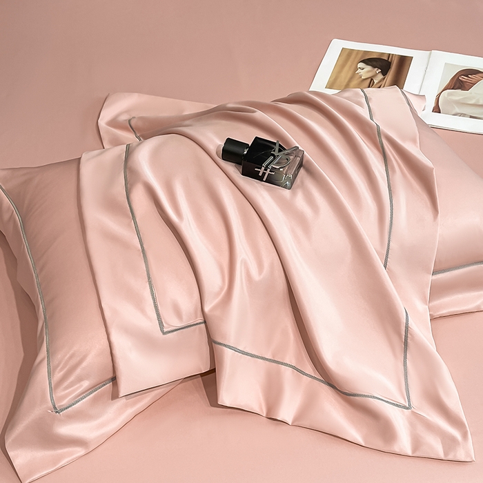 91家纺网 家纺一手货源 找家纺 露梦家纺 2025新款A类水洗原棉刺绣款床笠-星辰系列（提供买家秀） 星辰-玫瑰粉