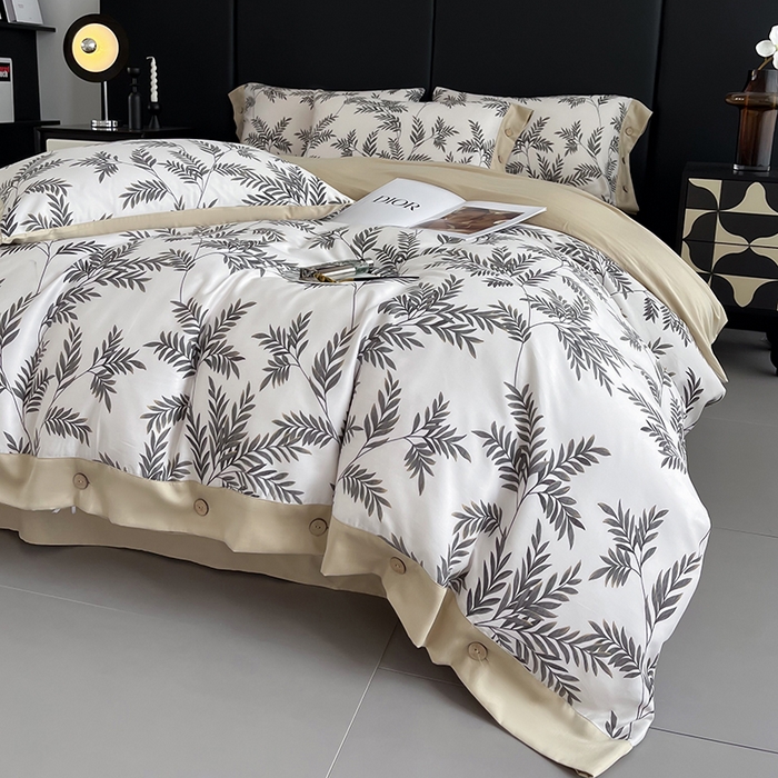 91家纺网 家纺一手货源 找家纺 艾迪尚家纺 2025新款柔丝茸磨毛印花纽扣款四件套 海莉