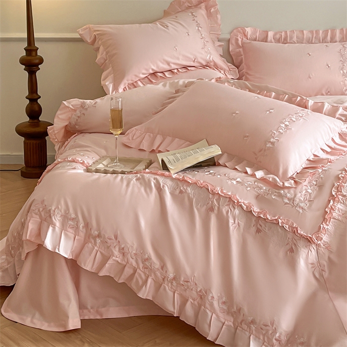 91家纺网 家纺一手货源 找家纺 美娘阁2025新款双股长绒棉居家款四件套 苏菲的梦