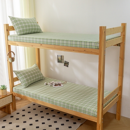 寐眠 2024新款A类全棉水洗棉学生床笠系列 青柠格