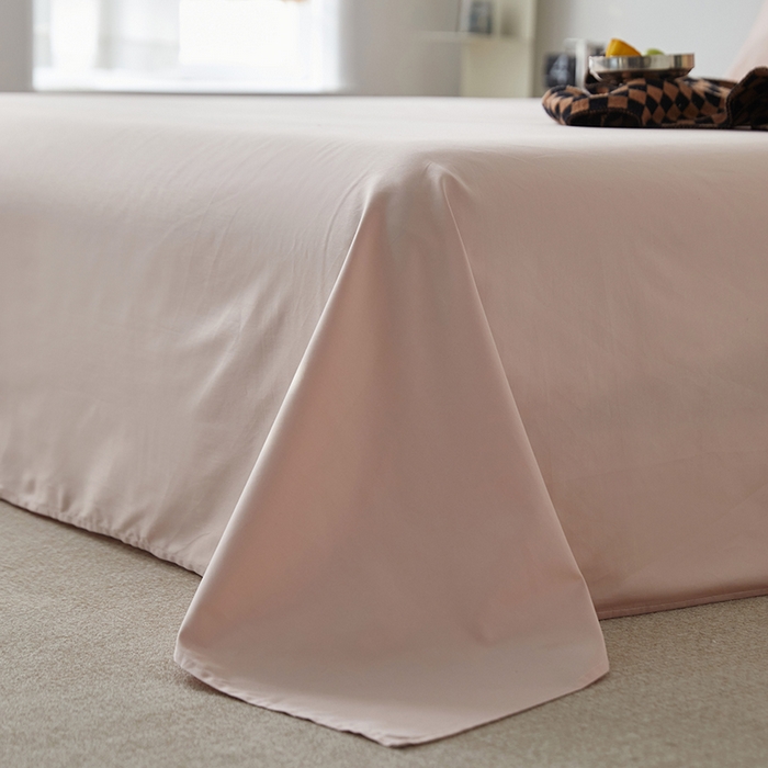 91家纺网 家纺一手货源 找家纺 安莱生活 2024新款100s全棉贡缎单床单 虾粉