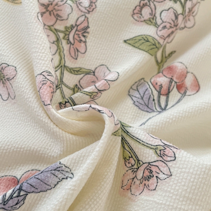 91家纺网 家纺一手货源 找家纺 玉海棠 2024新款AB版软糯针织棉印花四件套 果香-