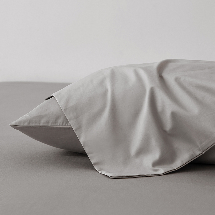 91家纺网 家纺一手货源 找家纺 安莱生活 2024新款100s全棉贡缎单枕套 银灰
