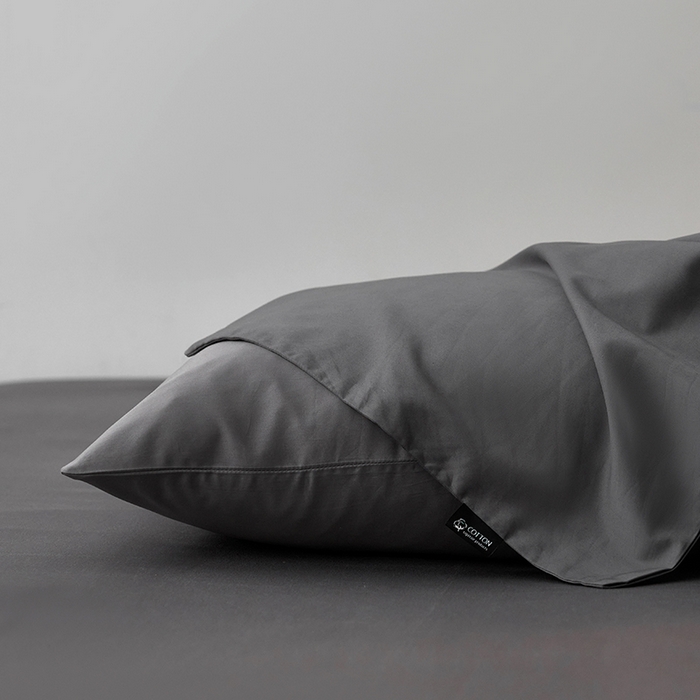 91家纺网 家纺一手货源 找家纺 安莱生活 2024新款100s全棉贡缎单枕套 帝都灰