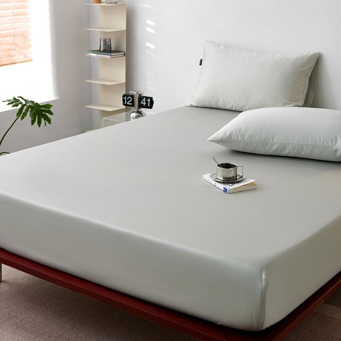 91家纺网 家纺一手货源 找家纺 安莱生活 2024新款100s全棉贡缎单床笠 高级灰