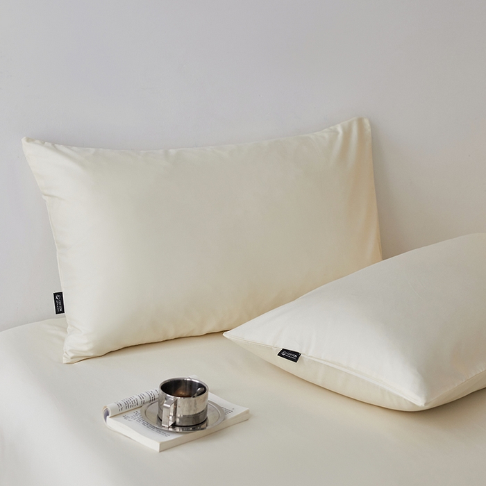 91家纺网 家纺一手货源 找家纺 安莱生活 2024新款100s全棉贡缎单枕套 月光白