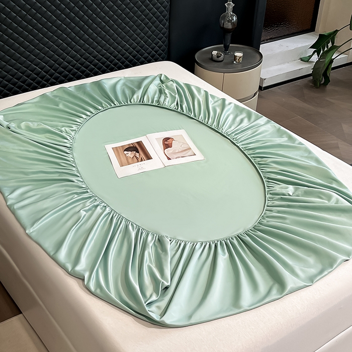 91家纺网 家纺一手货源 找家纺 露梦家纺 2025新款A类水洗原棉刺绣款床笠-星辰系列（提供买家秀） 星辰-海盐绿