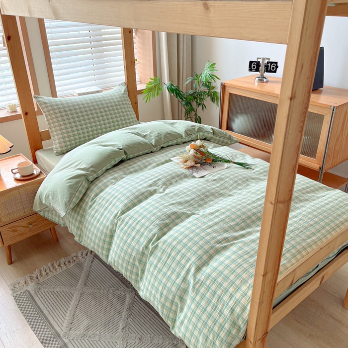 91家纺网 家纺一手货源 找家纺 吉象 2025新款水洗棉学生三件套 春风曲