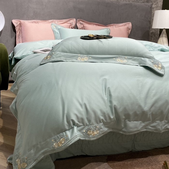 91家纺网 家纺一手货源 找家纺 美娘阁2025新款双股长绒棉居家款四件套 邂逅（米兰）