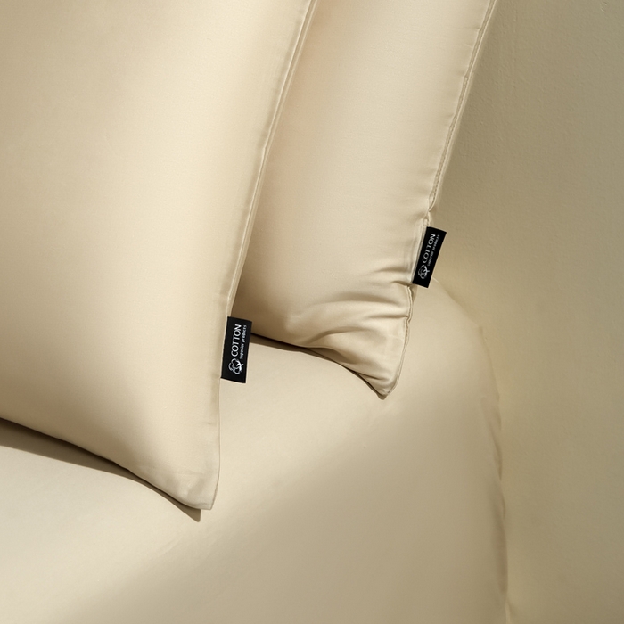 91家纺网 家纺一手货源 找家纺 安莱生活 2024新款100s全棉贡缎四件套 棕灰