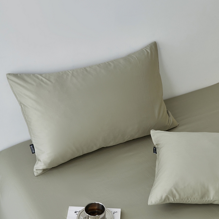 91家纺网 家纺一手货源 找家纺 安莱生活 2024新款100s全棉贡缎单枕套 木绿