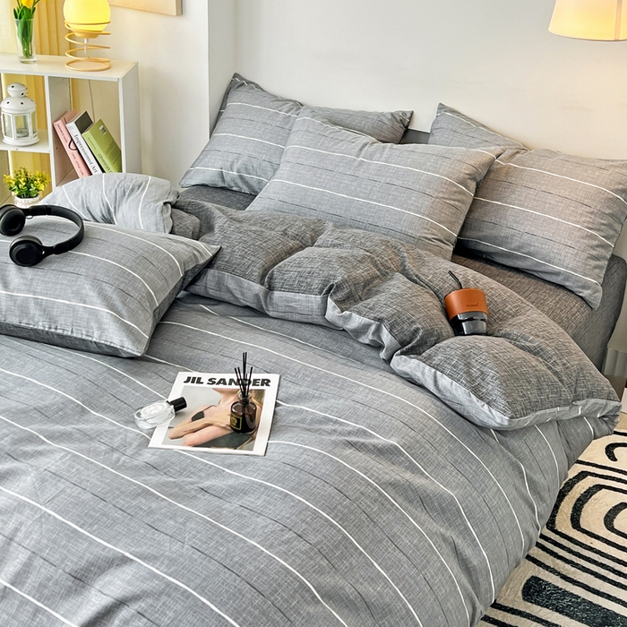 91家纺网 家纺一手货源 找家纺 西引力 2024新款全棉印花四件套 布鲁斯