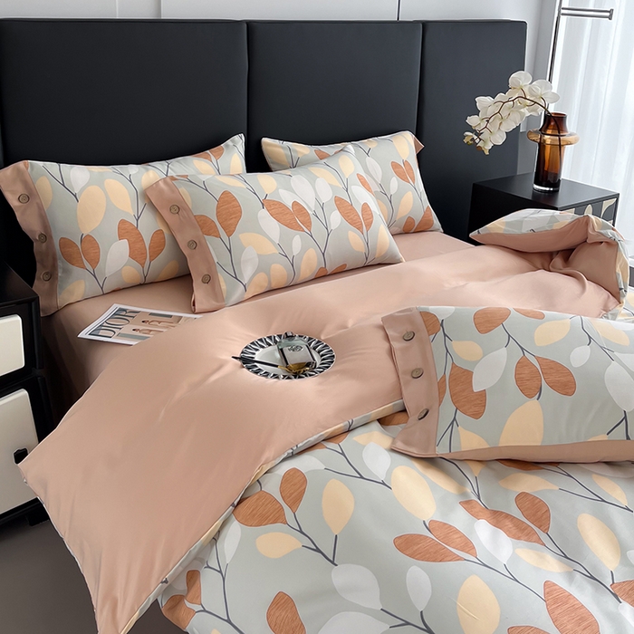 91家纺网 家纺一手货源 找家纺 艾迪尚家纺 2025新款柔丝茸磨毛印花纽扣款单被套 春之语