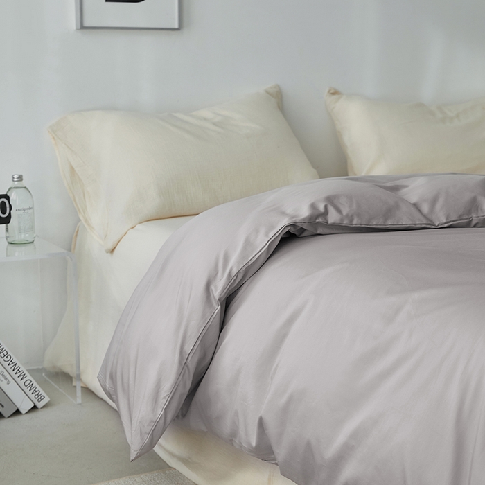 91家纺网 家纺一手货源 找家纺 安莱生活 2024新款100s全棉贡缎单被套 银灰