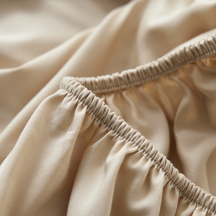 91家纺网 家纺一手货源 找家纺 安莱生活 2024新款100s全棉贡缎单床笠 棕灰