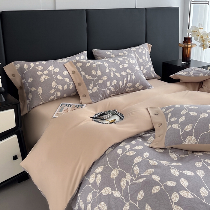 91家纺网 家纺一手货源 找家纺 艾迪尚家纺 2025新款柔丝茸磨毛印花纽扣款单被套 碧秋