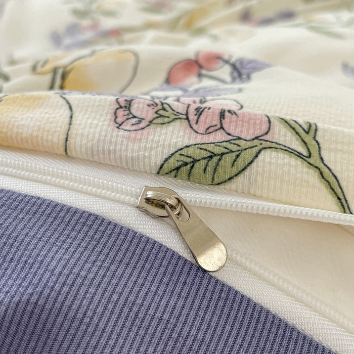 91家纺网 家纺一手货源 找家纺 玉海棠 2024新款AB版软糯针织棉印花四件套 果香-