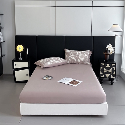 艾迪尚家纺 2025新款柔丝茸磨毛印花纽扣款单床笠 叶蓓