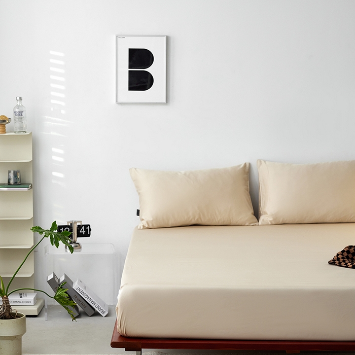 91家纺网 家纺一手货源 找家纺 安莱生活 2024新款100s全棉贡缎单床笠 棕灰