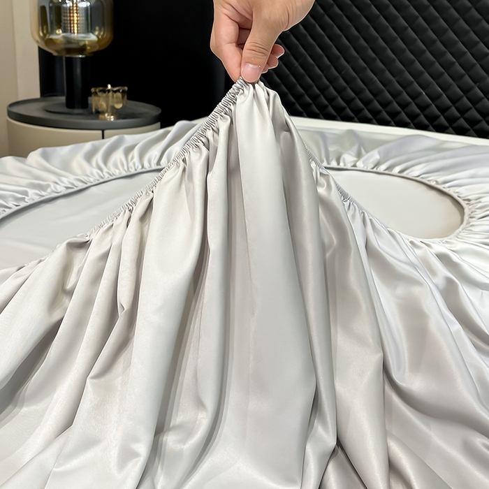 91家纺网 家纺一手货源 找家纺 露梦家纺 2025新款A类水洗原棉刺绣款床笠-星辰系列（提供买家秀） 星辰-薄雾灰