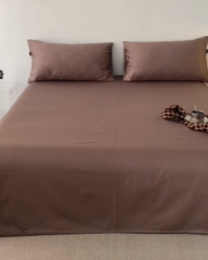 91家纺网 家纺一手货源 找家纺 安莱生活 2024新款100s全棉贡缎单床单 咖啡