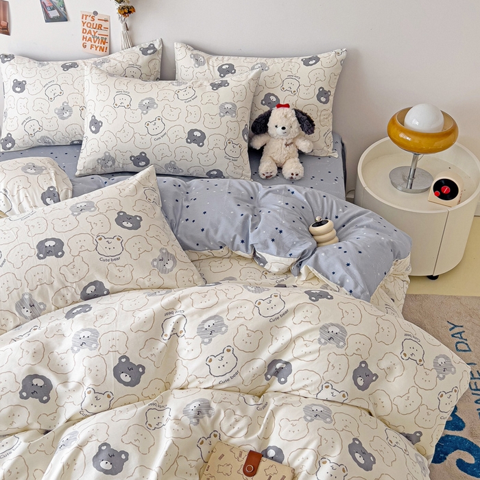 91家纺网 家纺一手货源 找家纺 西引力 2024新款全棉印花单被套 影子熊