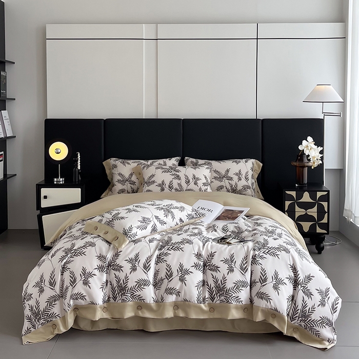 91家纺网 家纺一手货源 找家纺 艾迪尚家纺 2025新款柔丝茸磨毛印花纽扣款四件套 海莉