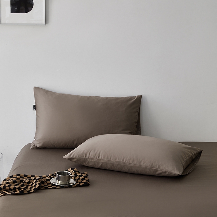 91家纺网 家纺一手货源 找家纺 安莱生活 2024新款100s全棉贡缎单枕套 咖啡