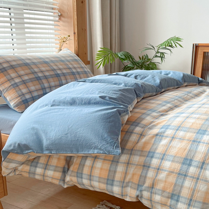 91家纺网 家纺一手货源 找家纺 吉象 2025新款水洗棉学生三件套 云端