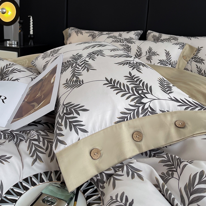 91家纺网 家纺一手货源 找家纺 艾迪尚家纺 2025新款柔丝茸磨毛印花纽扣款四件套 海莉