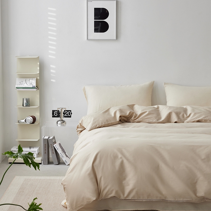 91家纺网 家纺一手货源 找家纺 安莱生活 2024新款100s全棉贡缎单被套 棕色