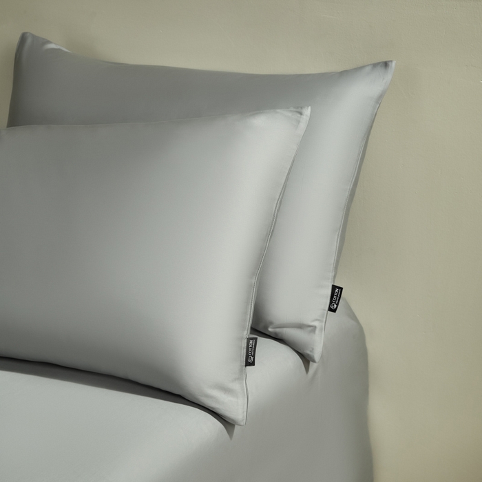 91家纺网 家纺一手货源 找家纺 安莱生活 2024新款100s全棉贡缎四件套 红灰