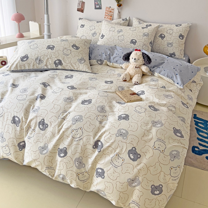 91家纺网 家纺一手货源 找家纺 西引力 2024新款全棉印花单被套 影子熊