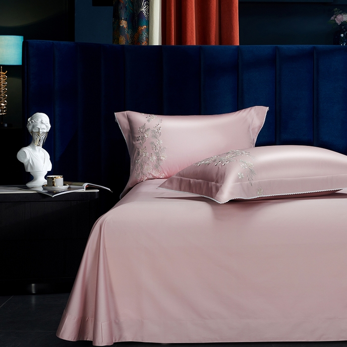 91家纺网 家纺一手货源 找家纺 美娘阁2025新款双股长绒棉居家款四件套 妍+豆沙粉