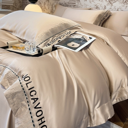 91家纺网 家纺一手货源 找家纺  【A类兰精天丝】夏季丝滑真丝绸四件套凉感丝床单被套天丝棉床笠款冰丝裸睡床上用品 兰溪-美拉德