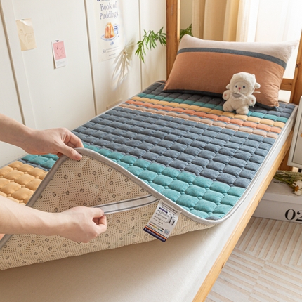 卡伦家纺 2025新款全棉色织水洗棉夹棉床垫单人学生宿舍床垫 斯诺克