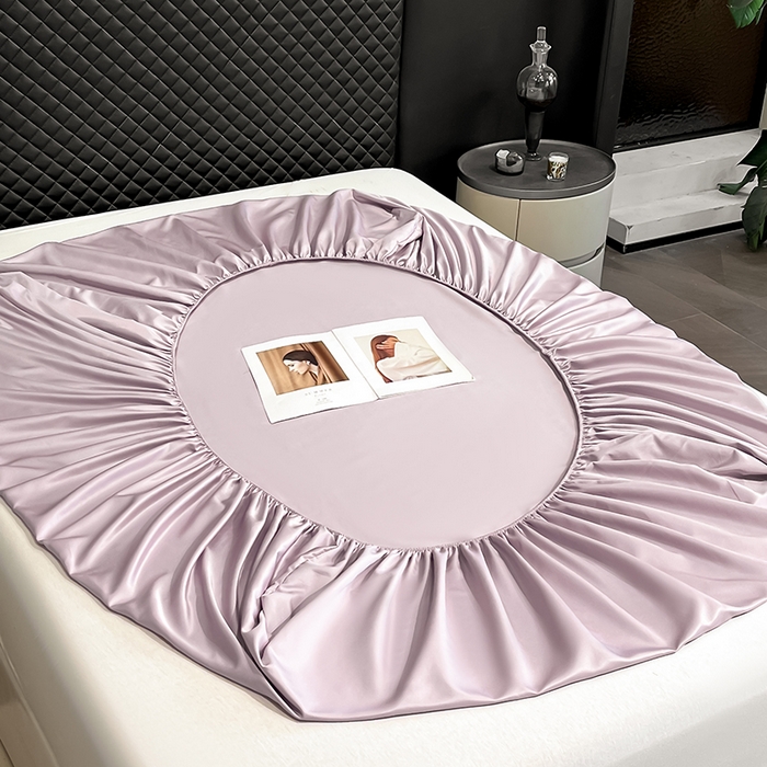 91家纺网 家纺一手货源 找家纺 露梦家纺 2025新款A类水洗原棉刺绣款床笠-星辰系列（提供买家秀） 星辰-丁香紫