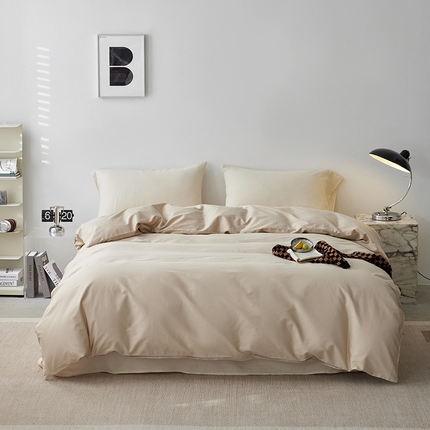 安莱生活 2024新款100s全棉贡缎单被套 棕色