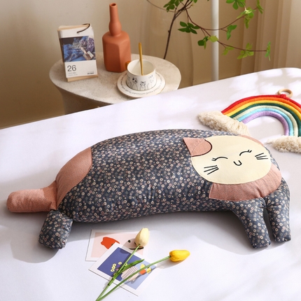 91家纺网 家纺一手货源 找家纺 （总）蔻眠 2024新款可爱猫双拼全棉儿童成人通用荞麦枕芯卡通学生枕头