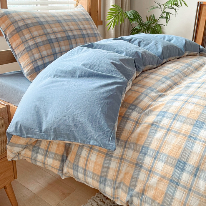 91家纺网 家纺一手货源 找家纺 吉象 2025新款水洗棉学生三件套 云端