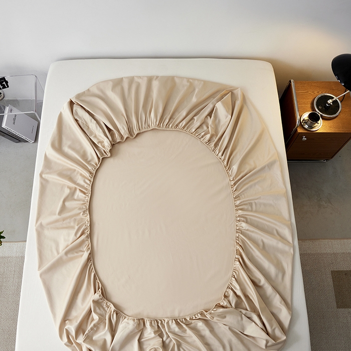 91家纺网 家纺一手货源 找家纺 安莱生活 2024新款100s全棉贡缎单床笠 棕灰